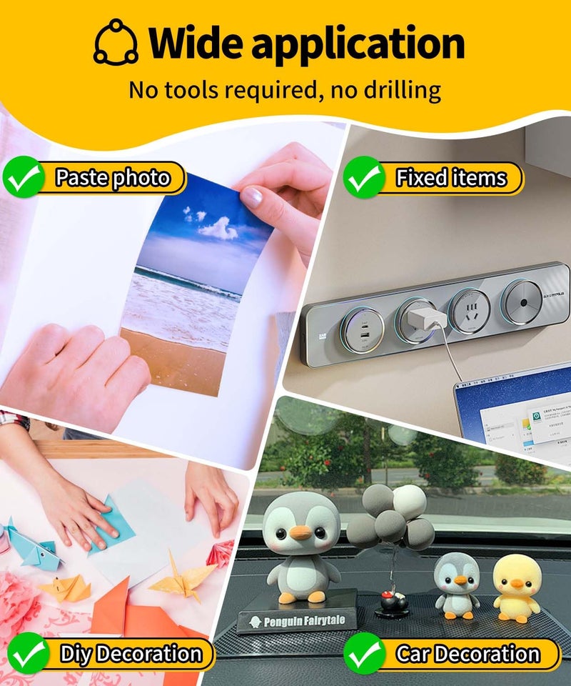 PHIXBEAR Upgraded Removable Mounting Putty with Pull Tab, Double Sided Adhesive Dots, No Trace Tape Sticky Tack Dots for Picture Crafts, 320 Pcs 0.31" x 0.51" - Image 5